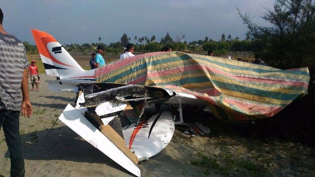 Pesawat Gubenur Aceh Mendarat Darurat, Sayap Bagian  Kanan Patah