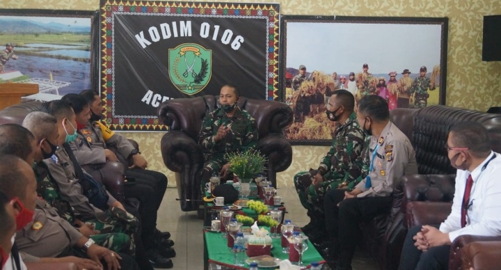 Pererat Silaturahmi, kapolres Aceh Tenggah lakukan Silahturahmi Ke Makodim 0106