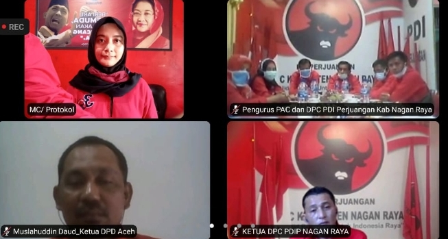 PDIP Aceh Sukses Adakan Rakercab Seluruh Kabupaten/Kota se Aceh secara Virtual